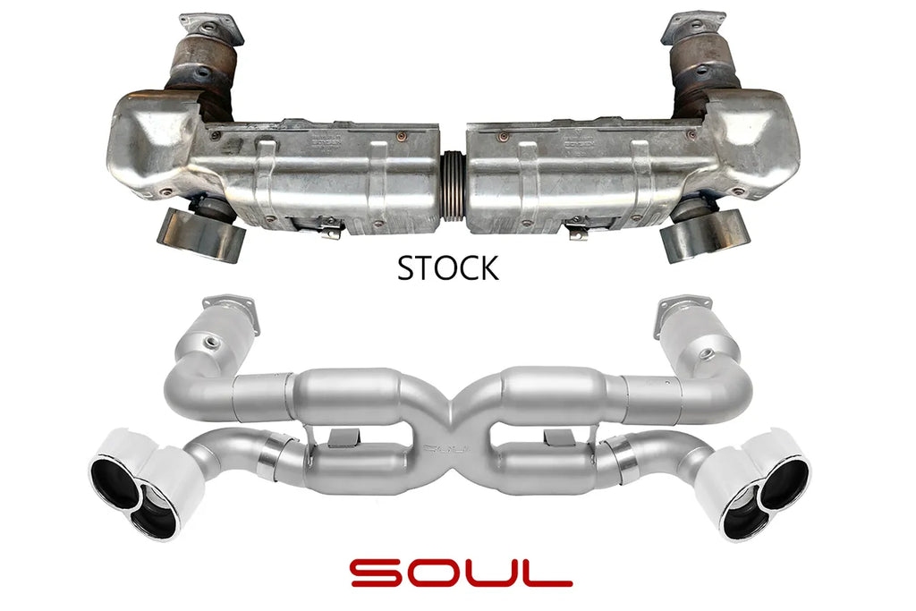 SOUL 01-05 Porsche 996 GT2 Sport X-Pipe Exhaust (w/ 200 Cell Cats) - Reuse Factory Tips