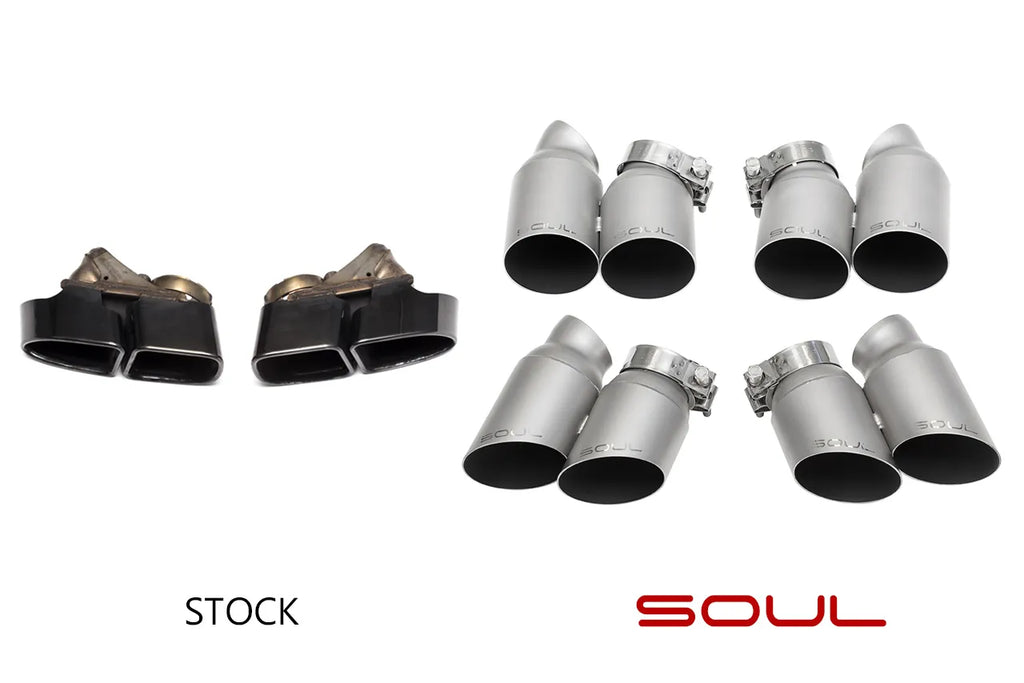 SOUL 13-19 Porsche 991.1 / 991.2 Turbo Bolt On Exhaust Tips