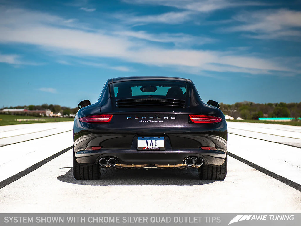 AWE Tuning 991 Carrera Performance Exhaust - Chrome Silver Tips