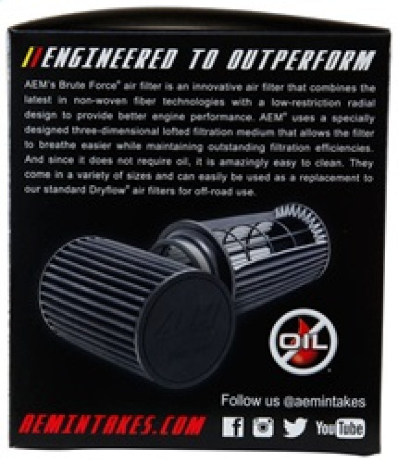 AEM 2.5 inch x 5 inch DryFlow Air Filter