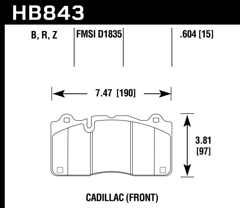 Hawk 2018 Chevrolet Camaro ZL1/Cadillac CTS-V HPS 5.0 Front Brake Pads