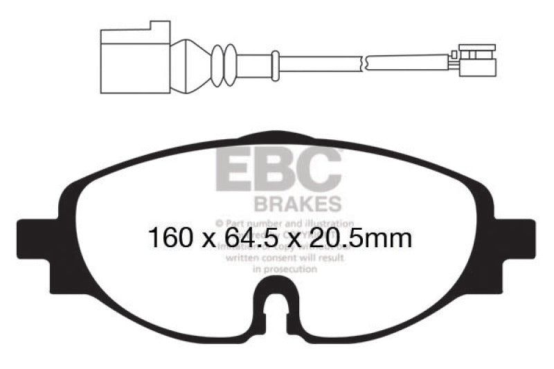 EBC 14+ Audi A3 1.8 Turbo Redstuff Front Brake Pads