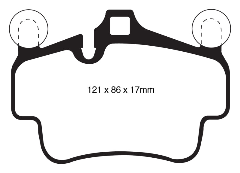 EBC 07-08 Porsche 911 (997) (Cast Iron Rotor) Yellowstuff Front Brake Pads