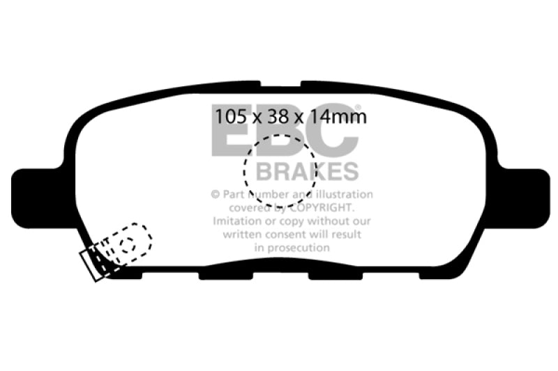 EBC 08-13 Infiniti EX35 3.5 Redstuff Rear Brake Pads