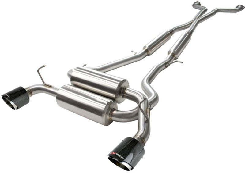 aFe Takeda 2-1/2in 304SS Cat-Back Exhaust Infiniti G37 08-13/Q60 14-15 V6-3.7 w/ Carbon Fiber Tips