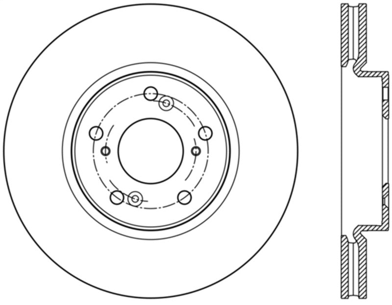 StopTech Slotted Sport Brake Rotor 2014 Honda Accord V6 Front Left