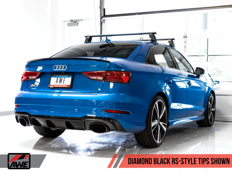 AWE Tuning Audi RS3 8V Track Edition Exhaust - Diamond Black RS-Style Tips