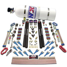 Load image into Gallery viewer, Nitrous Express Shark Dual Stage/Gas/Rails 16 Nozzles Nitrous Kit (200-1200HP) w/10lb Bottle