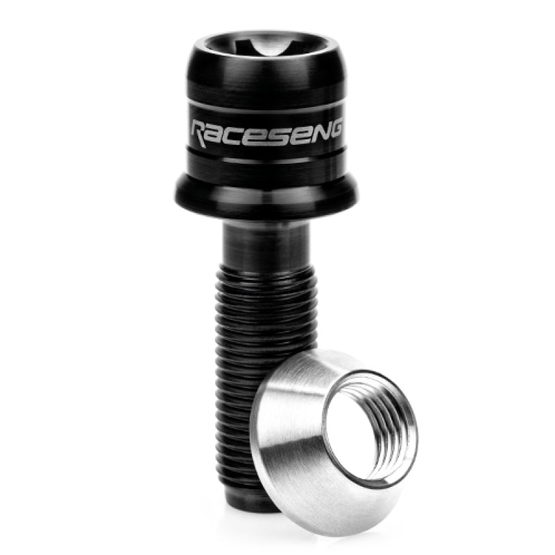 Raceseng TLR-1 Titanium Lug Bolt (Single) - M12x1.5mm / Conical 60 Deg. Floating Seat - Brushed Blk