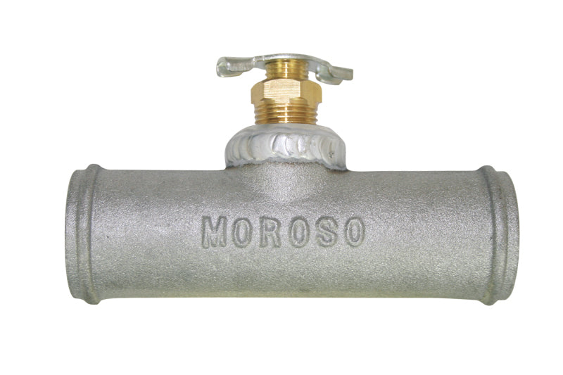 Moroso Radiator Hose Bleed/Drain - 3/8in Petcock - 1-1/4in To 1-1/4in Hose - Cast Aluminum