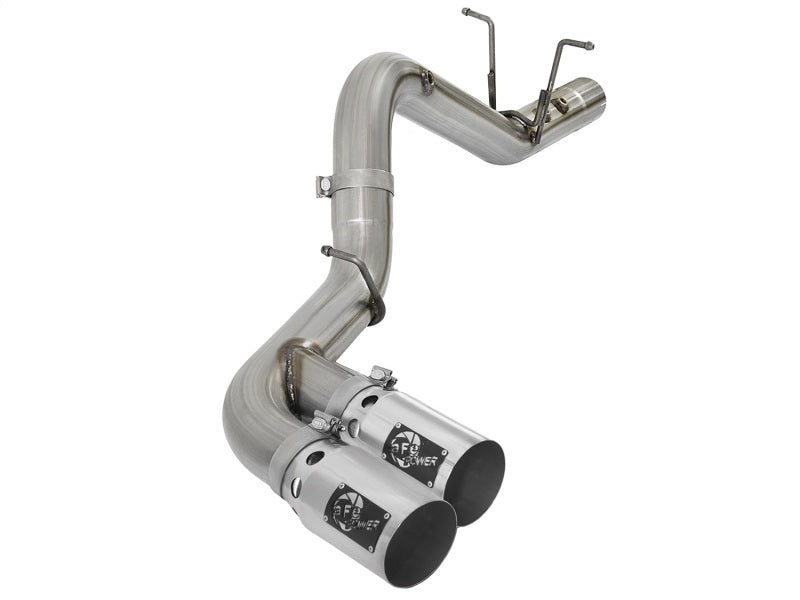 aFe Victory Series 4in 409-SS DPF-Back Exhaust w/ Dual Polished Tips 2017 GM Duramax V8-6.6L(td) L5P