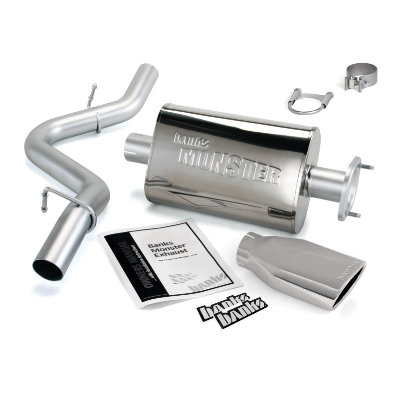 Banks Power 04-06 Jeep 4.0L Wrangler Monster Exhaust System - SS Single Exhaust w/ Chrome Tip