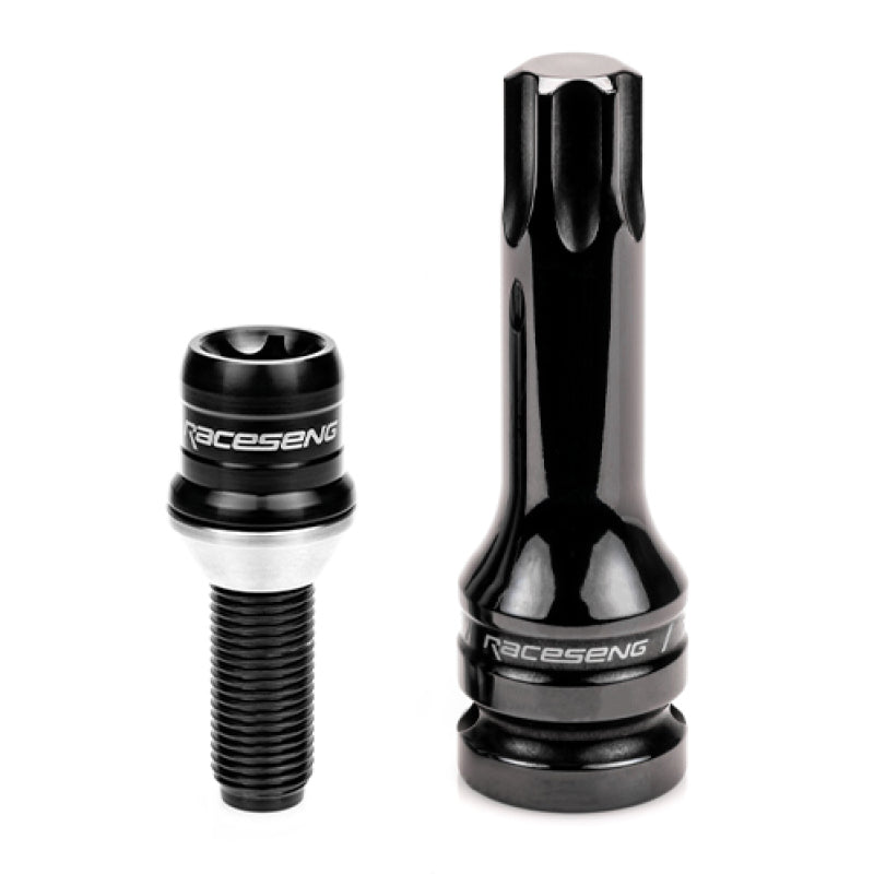 Raceseng TLR-1 Titanium Lug Bolt Set - M14x1.5mm / Conical 60 Deg. Floating Seat - Brushed Black