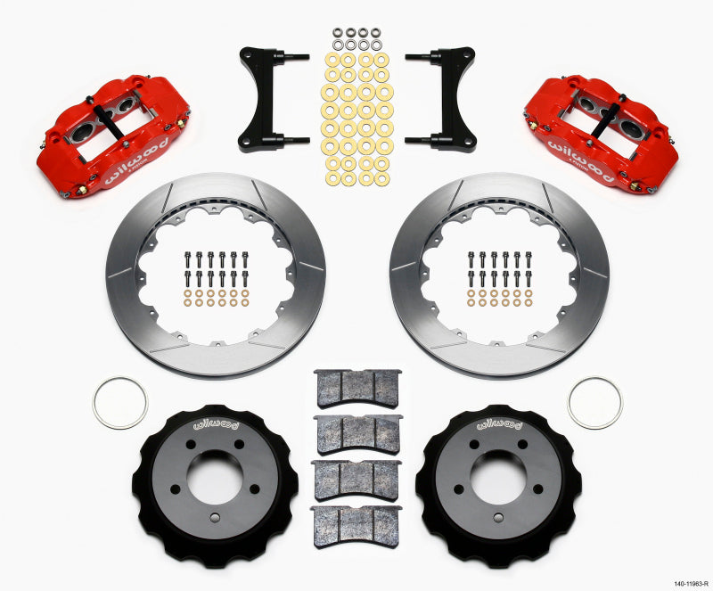 Wilwood Narrow Superlite 6R Front Hat Kit 12.88in Red 93-96 Mazda RX7