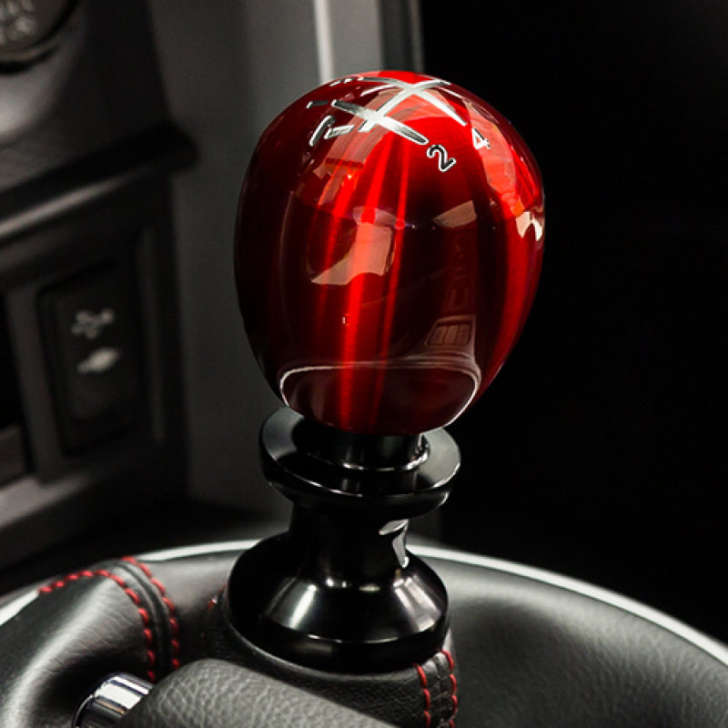 Raceseng Slammer Shift Knob (Gate 5 Engraving) M12x1.5mm Adapter - Red Translucent