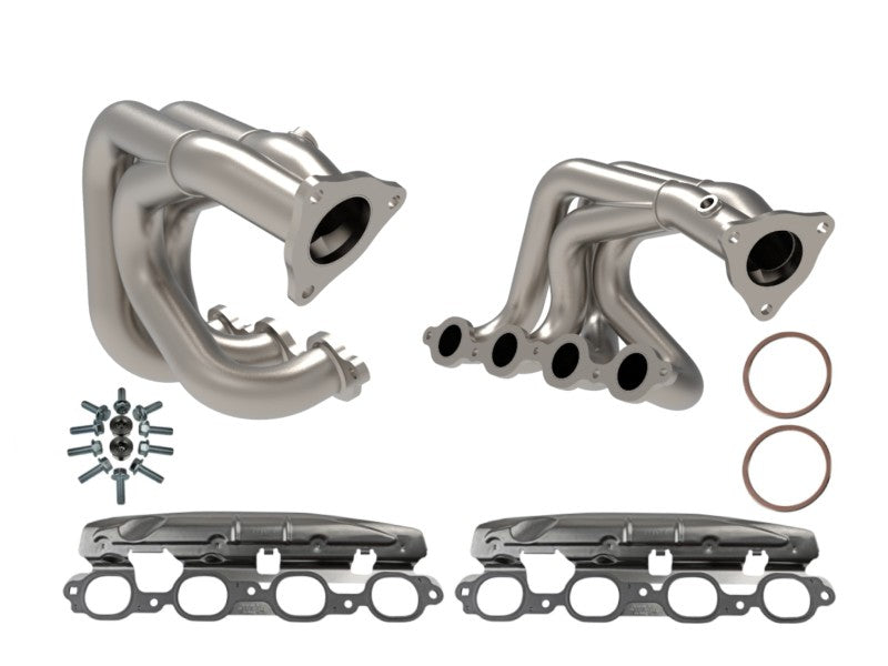 aFe Twisted 304SS Header 2020+ Chevy Corvette (C8) 6.2L V8 - Titanium Ceramic Coated