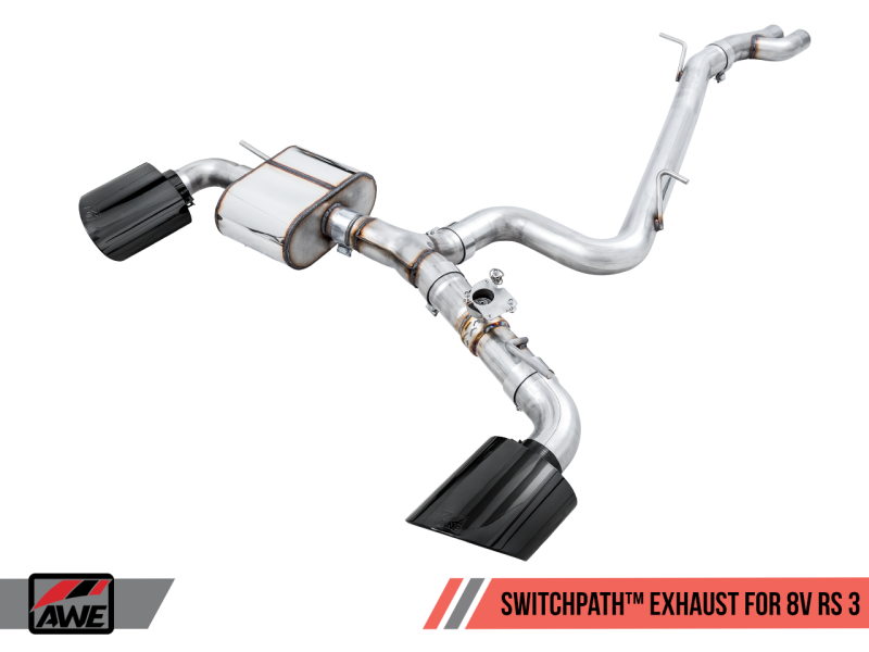 AWE Tuning Audi RS3 8V SwitchPath Exhaust - Diamond Black RS-Style Tips