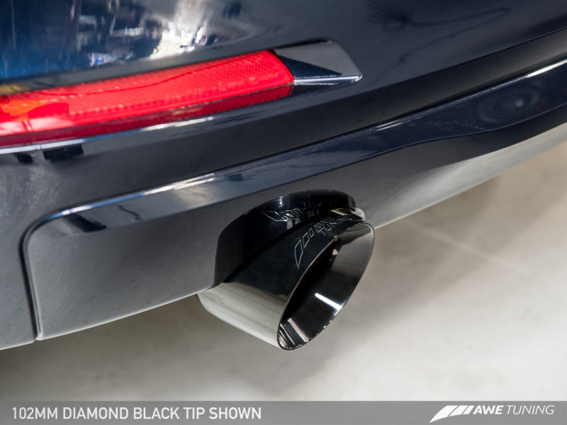 AWE Tuning 13-18 BMW 320i (F30) Touring Edition Exhaust w/ Perfomance Mid Pipe - Diamond Black Tips