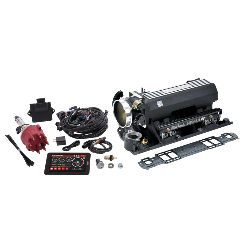 Edelbrock Pro Flo 4 XT EFI System Seq Port SBC 1986 & Earlier 550 Max HP 29lb/hr Black Finish