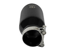 Load image into Gallery viewer, aFe Takeda 304 Stainless Steel Clamp-On Exhaust Tip 2.5in.Inlet / 4in Outlet - Black