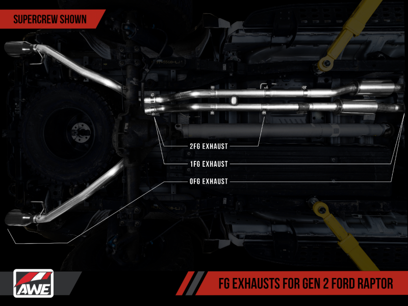 AWE Tuning Ford Raptor Gen 2 Resonated Front Pipe Conversion Kit (2FG to 1FG)