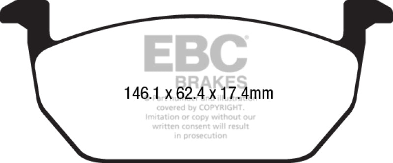 EBC 17-18 Volkswagen Golf 1.8 w/ 10.9in Rotors Front Greenstuff Brake Pads