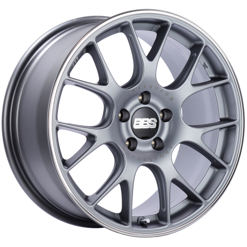 BBS CH-R 18x8.5 5x112 ET38 Satin Titanium Polished Rim Protector Wheel -82mm PFS/Clip Required