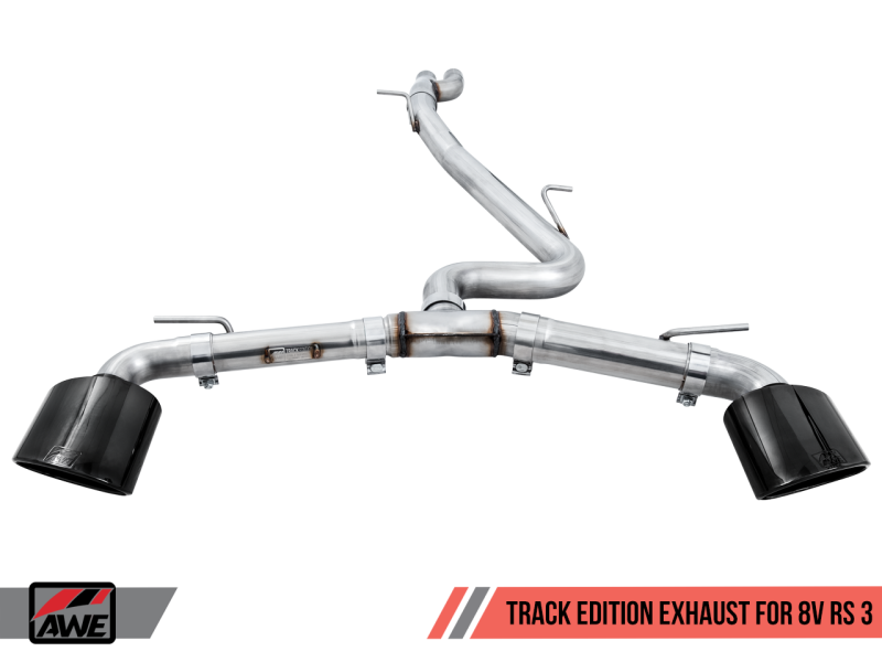 AWE Tuning Audi RS3 8V Track Edition Exhaust - Diamond Black RS-Style Tips