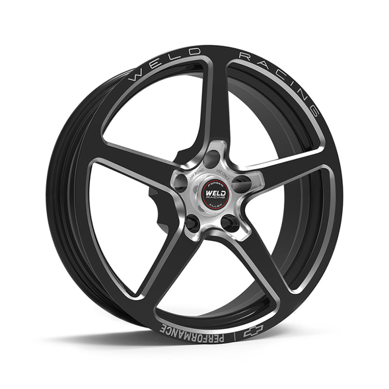 Weld Chevrolet Performance 1-Piece 18x6.0 / 5x120 BP / 2.7in. PCD Black Anodize Wheel - Non-Beadlock