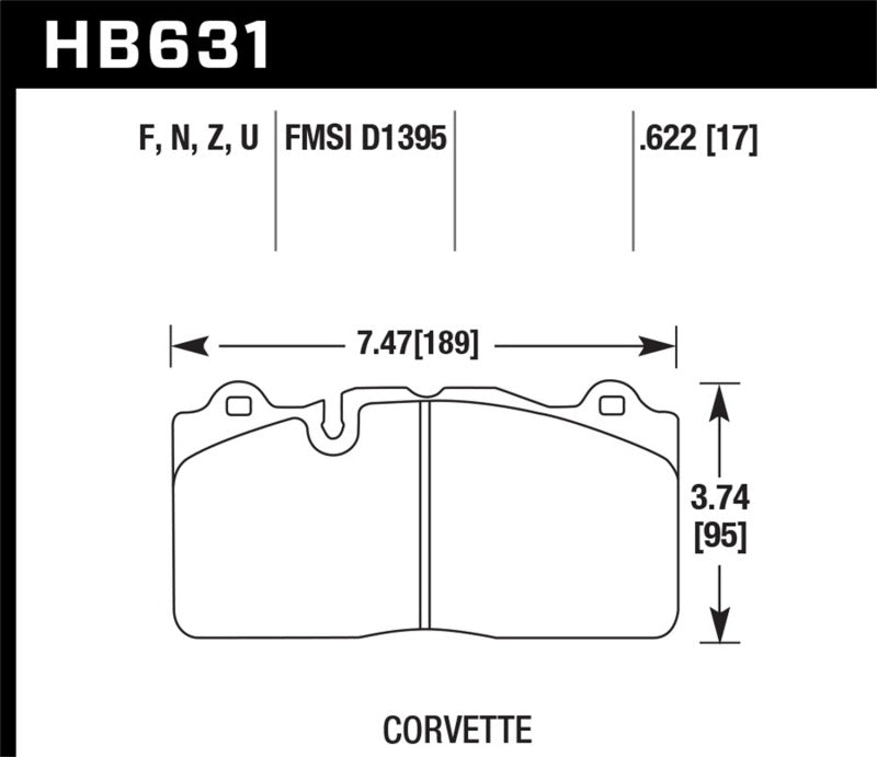 Hawk 14-15 Chevrolet Camaro 7.0L Z28 (Incl.Pad Wear Sensor) Front ER-1 Brake Pads