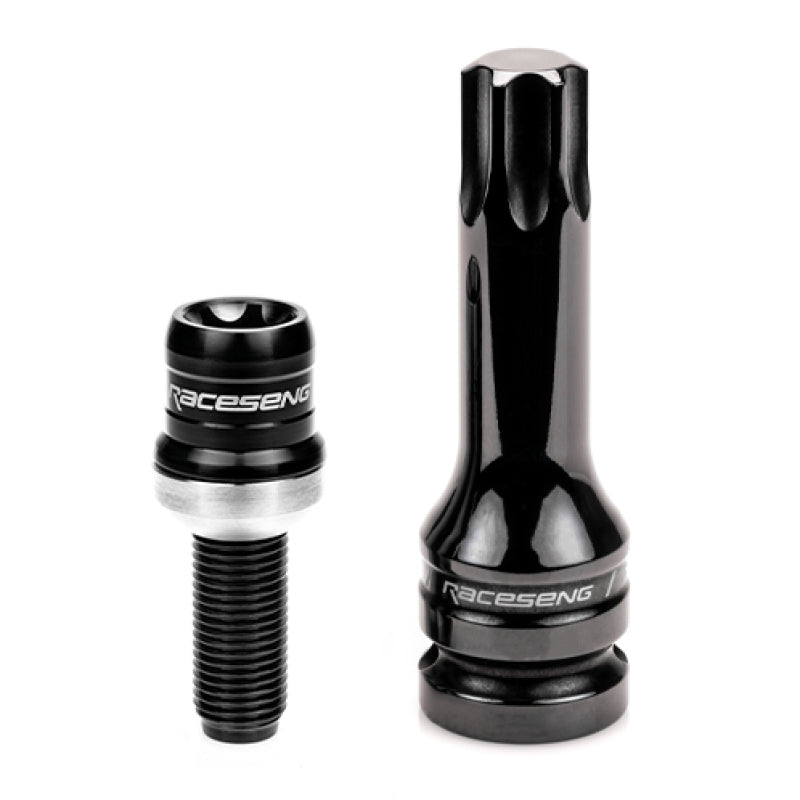 Raceseng TLR-1 Titanium Lug Bolt Set - M14x1.5mm / R13 Floating Seat - Brushed Black