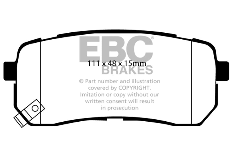 EBC 15+ Kia Sedona 3.3 Redstuff Rear Brake Pads