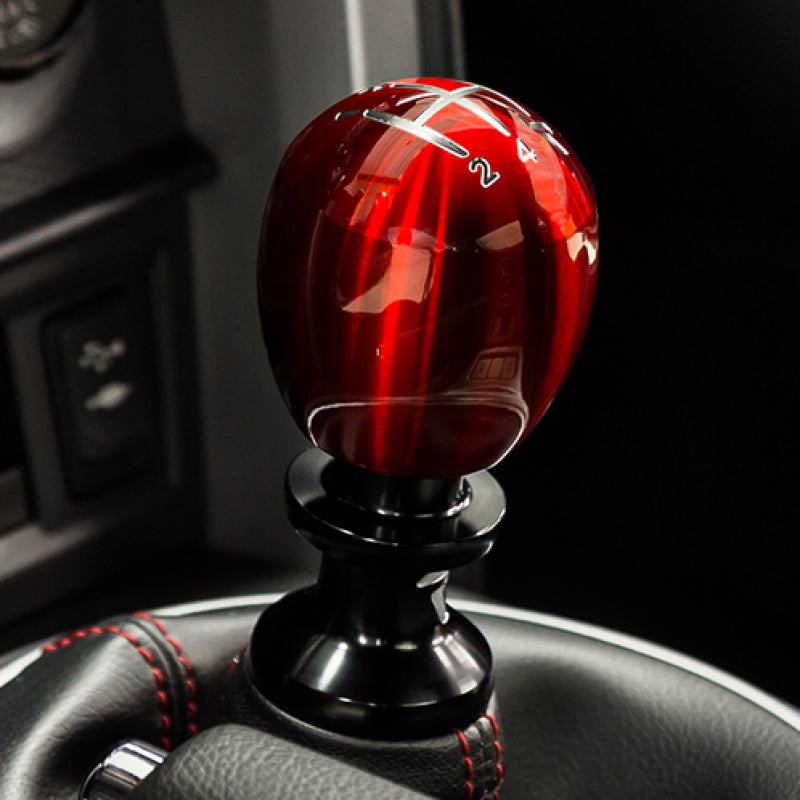 Raceseng Slammer Shift Knob (Gate 4 Engraving) M12x1.5mm Adapter - Red Translucent