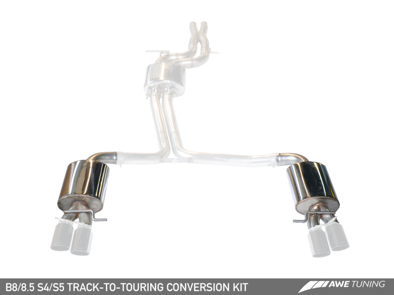 AWE Tuning Audi S4/S5 Quattro 3.0T (B8/8.5) Conversion Kit - Track to Touring (90mm Tips)