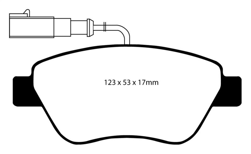 EBC 10-11 Fiat 500 1.4 (Bosch Calipers) Redstuff Front Brake Pads