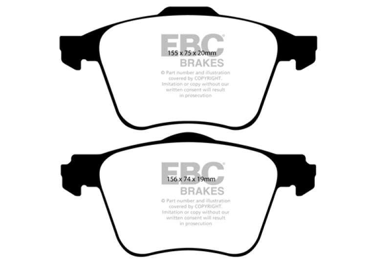 EBC 03-09 Volvo XC90 2.9 Twin Turbo Greenstuff Front Brake Pads