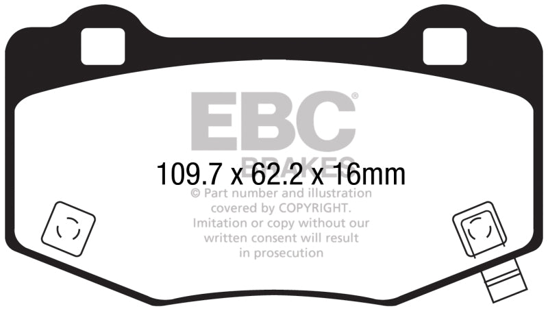 EBC 15-20 Ford Mustang Shelby GT350/GT350R Yellowstuff Rear Brake Pads