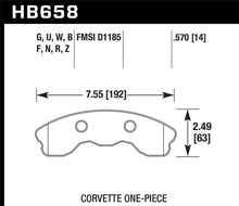 Load image into Gallery viewer, Hawk 06-13 Chevrolet Corvette C6 Z06 DTC-60 Race Front Brake Pads (One Piece)