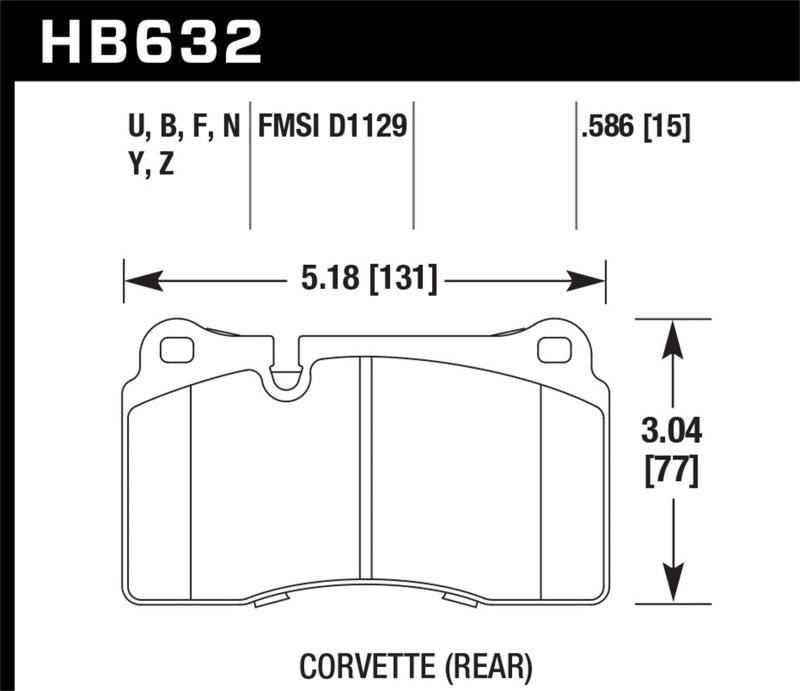 Hawk 09-11 Corvette Z06/09-13 ZR1 (w/Carbon Ceramic Brakes & Iron Rotor) Rear DTC-70 Brake Pads