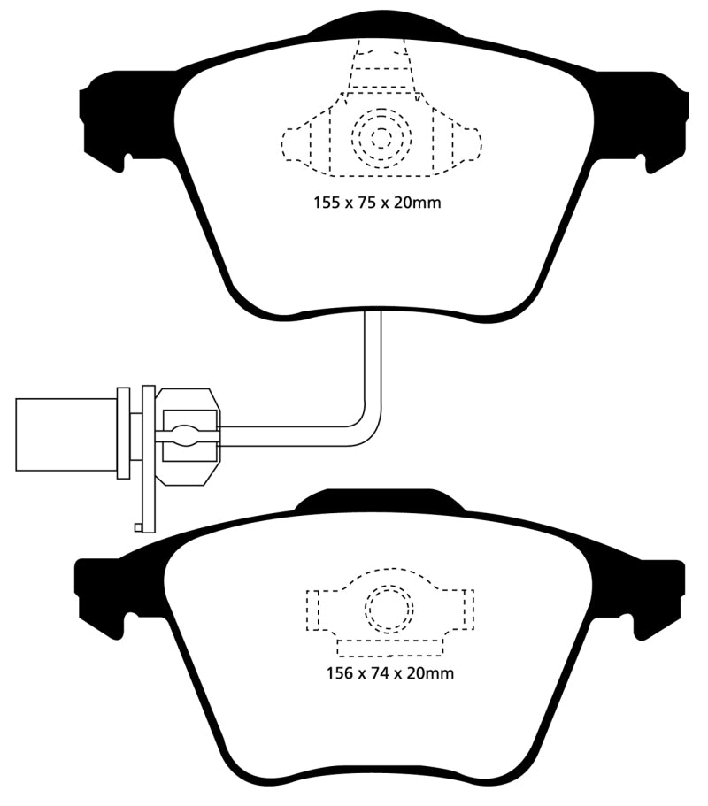 EBC 04-08 Audi S4 4.2 Bluestuff Front Brake Pads