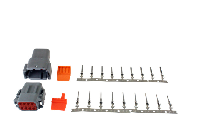 AEM DTM-Style 8-Way Conn Kit w/ Plug/Rec/Plug Wedge Lock/Rec Wedge Lock/9 Male Pins/9 Female Pins