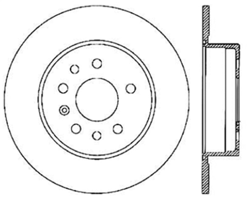 StopTech Slotted Sport Cryo Rear Left Brake Rotor - 03-11 Saab 9-3