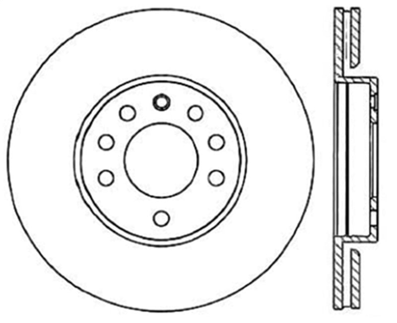 StopTech Slotted Sport Cryo Front Left Brake Rotor - 03-11 Saab 9-3