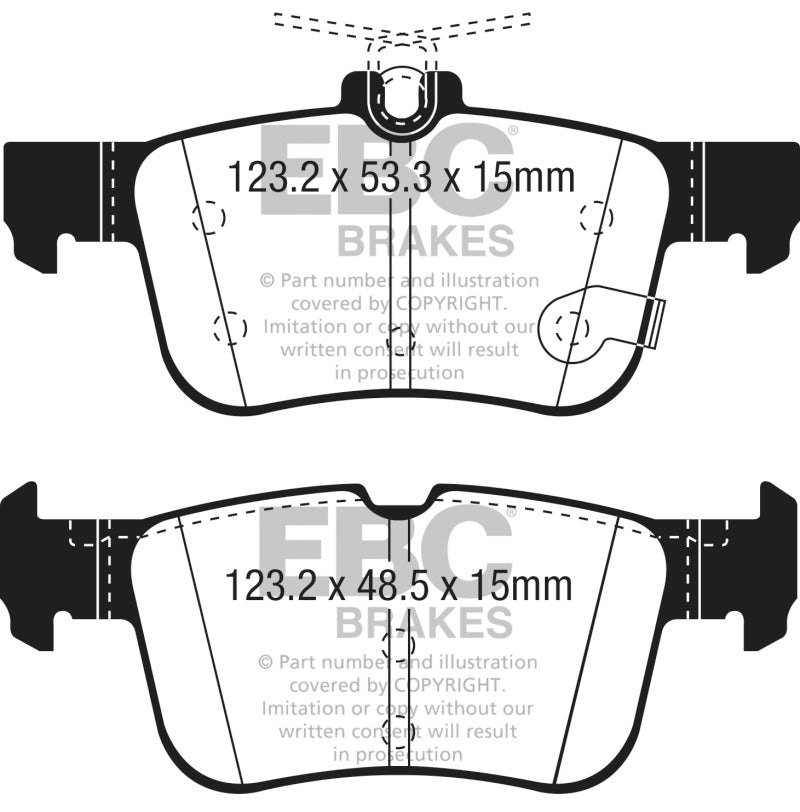 EBC 2013+ Lincoln MKZ 2.0L Hybrid Yellowstuff Rear Brake Pads