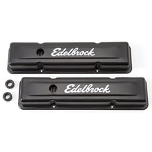 Load image into Gallery viewer, Edelbrock Valve Cover Signature Series Chevrolet 1959-1986 262-400 CI V8 Low Black