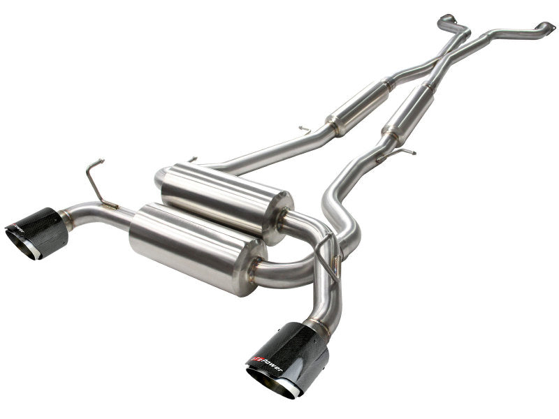 aFe Takeda 2-1/2in 304SS Cat-Back Exhaust Infiniti G37 08-13/Q60 14-15 V6-3.7 w/ Carbon Fiber Tips