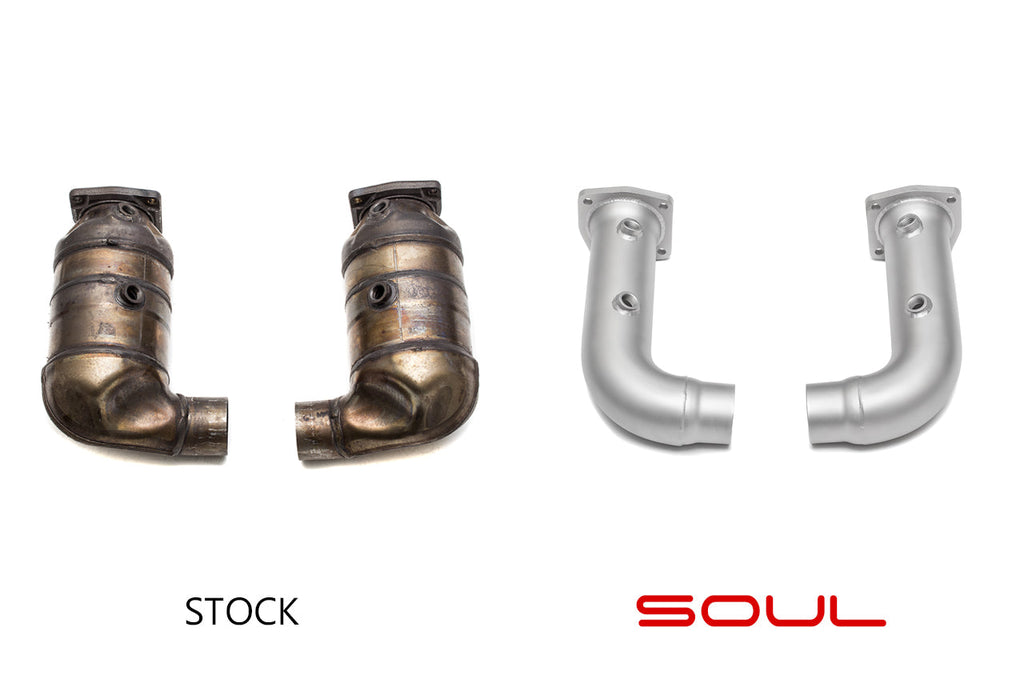 SOUL Porsche 991 Turbo Cat Bypass Pipes