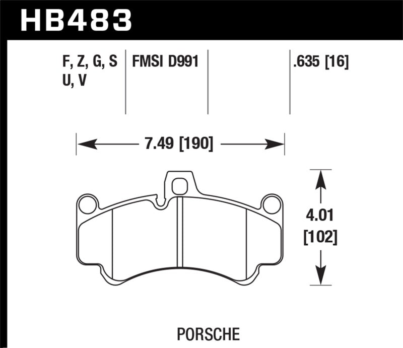 Hawk Porsche 911 Turbo S/GT3 RS/GT2 RS HPS 5.0 Front Brake Pads