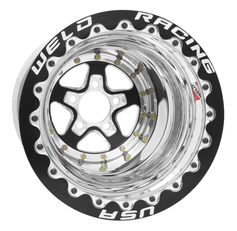 Weld Alumastar 2.0 15x10 / 5x4.75 BP / 5in. BS Black Wheel - Black Single Bead Lock MT