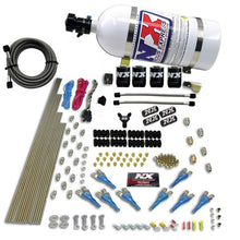 Load image into Gallery viewer, Nitrous Express 8 Cyl Shark Direct Port 4 Solenoids Nitrous Kit (200-600HP) w/10lb Bottle